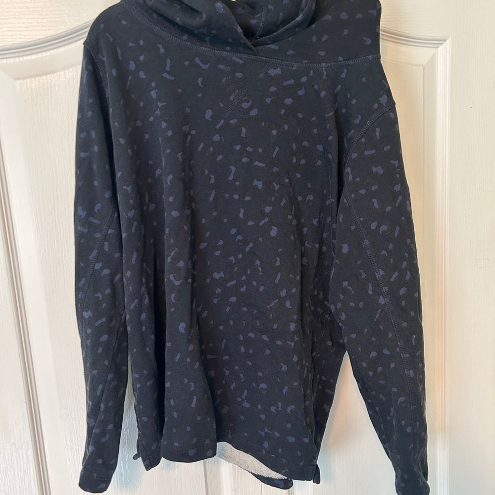 A.P.C. Black and Blue Patterned Hoodie (L)